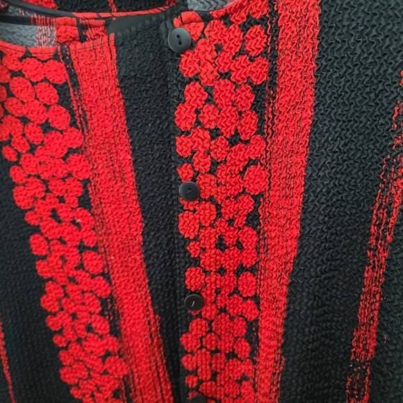 Bala Bala Red & Black Ruched Crinkle Textured Shirt & Jacket Set Size XL - Picture 4 of 11